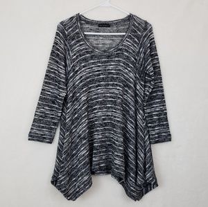 Nally & Millie Black and White Striped Tunic